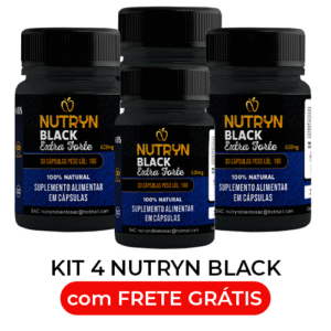 kit 4 frascos Nutryn Black Extra Forte 90 cápsulas