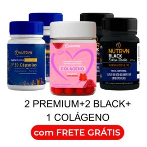 Kit 2 frascos Nutryn Premium + 2 black + 1 colágeno