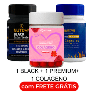kit 1 frasco Nutryn Black + 1 Nutryn Premium + 1 colágeno